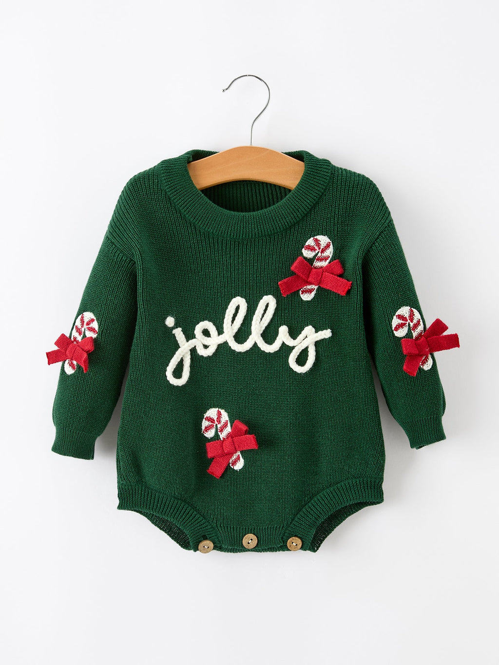 Christmas Jolly Candy Cane Knit Baby Romper – Snowy Pine Apparel
