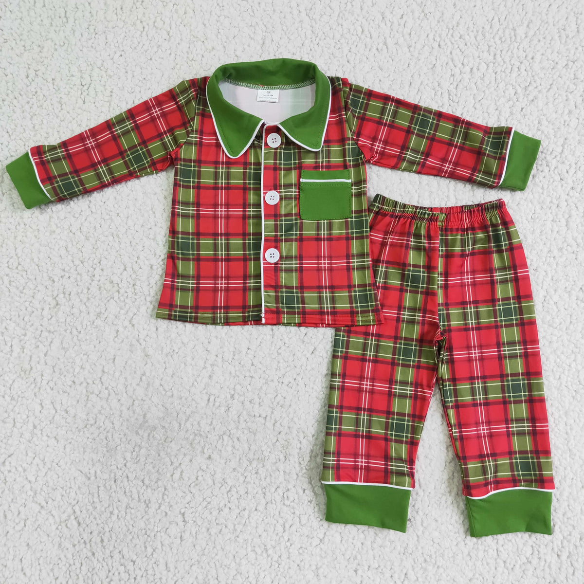 Red and Green Plaid Pajama Set