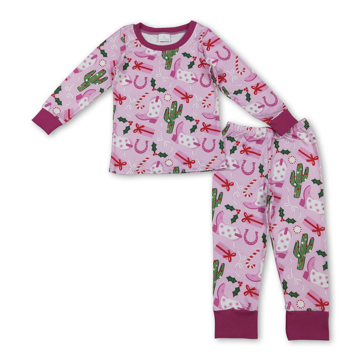 Pink Cowboy Boots Pajama Set