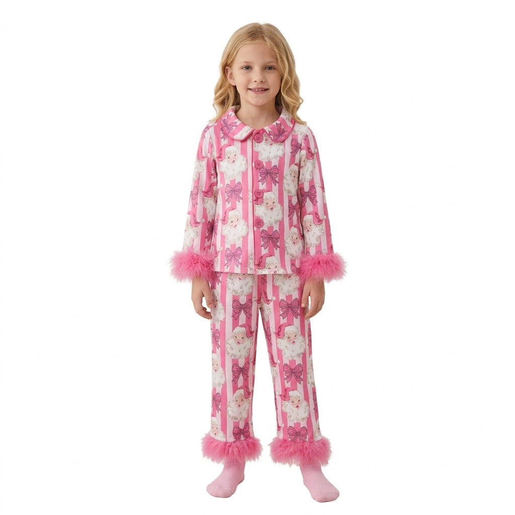 Santa's Bow Pajamas with Fur