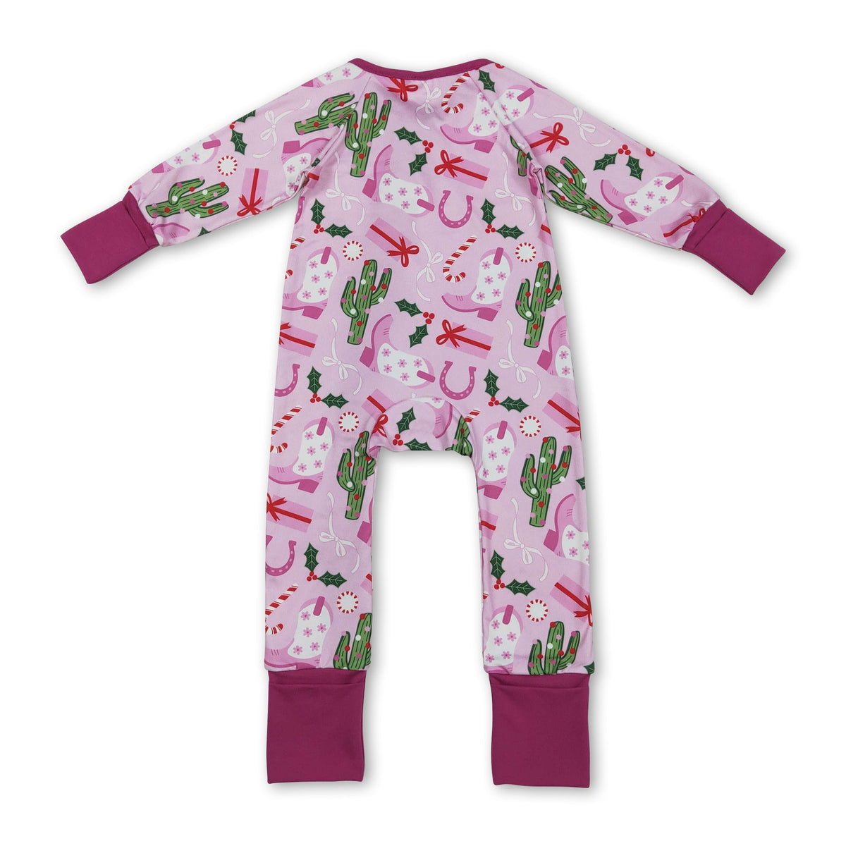 Pink Cowboy Boots Zip Romper