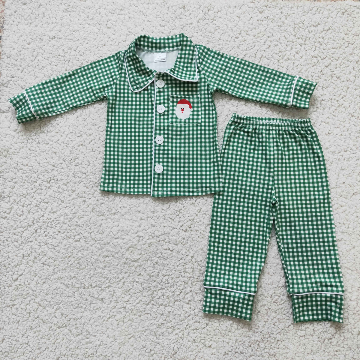 Santa Pocket Button Down Pajamas